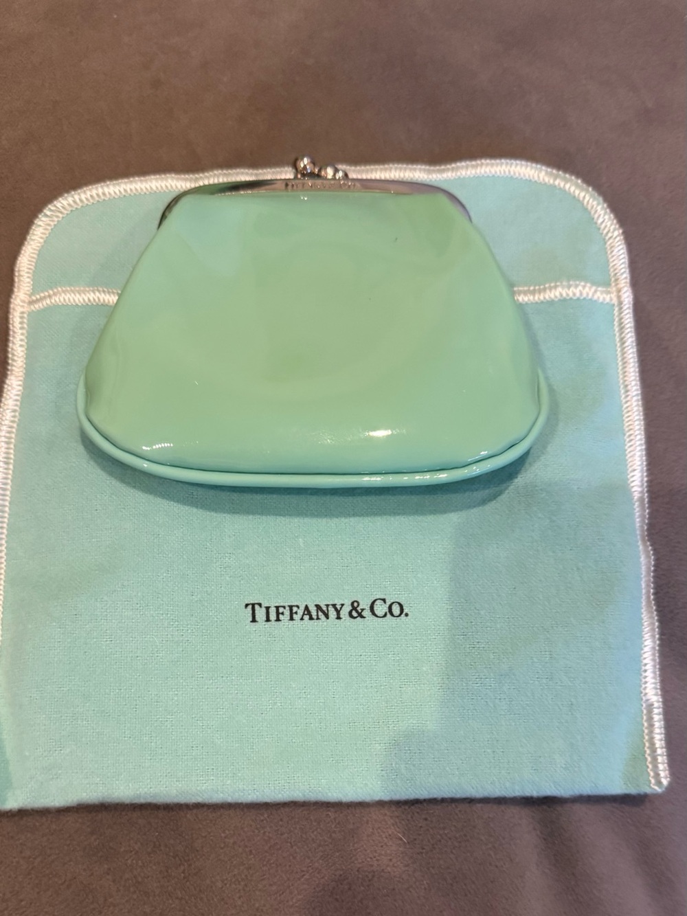 Tiffany & Co. Mint Green Patent Leather Kiss-Lock Coin Purse